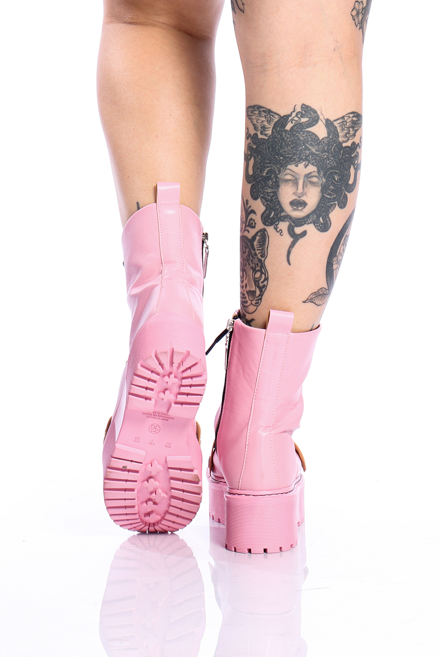 Bota Coturno Plataforma Rosa Moon Eternal | Loja Reversa
