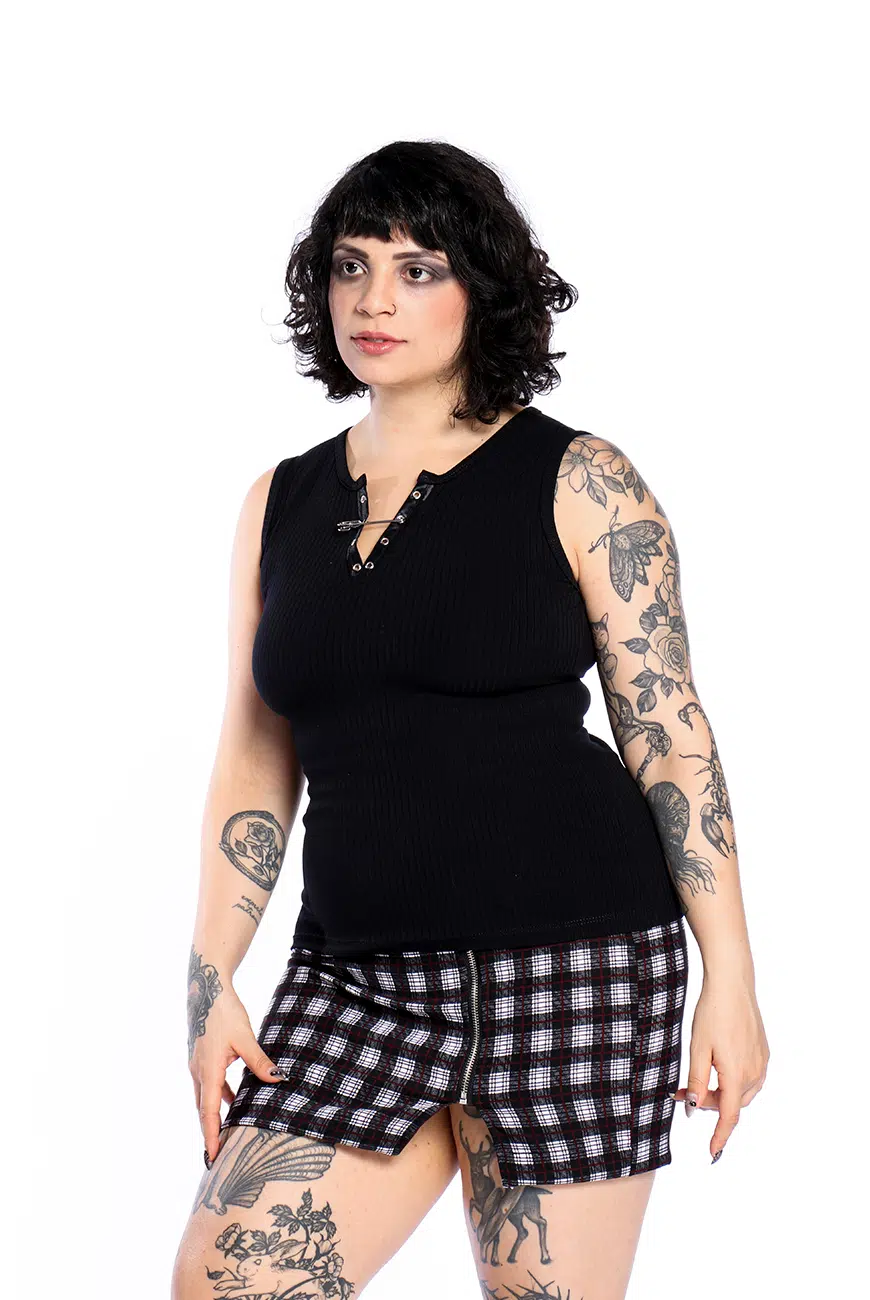 Blusa Canelada Alfinetes Nana - Imagem 7
