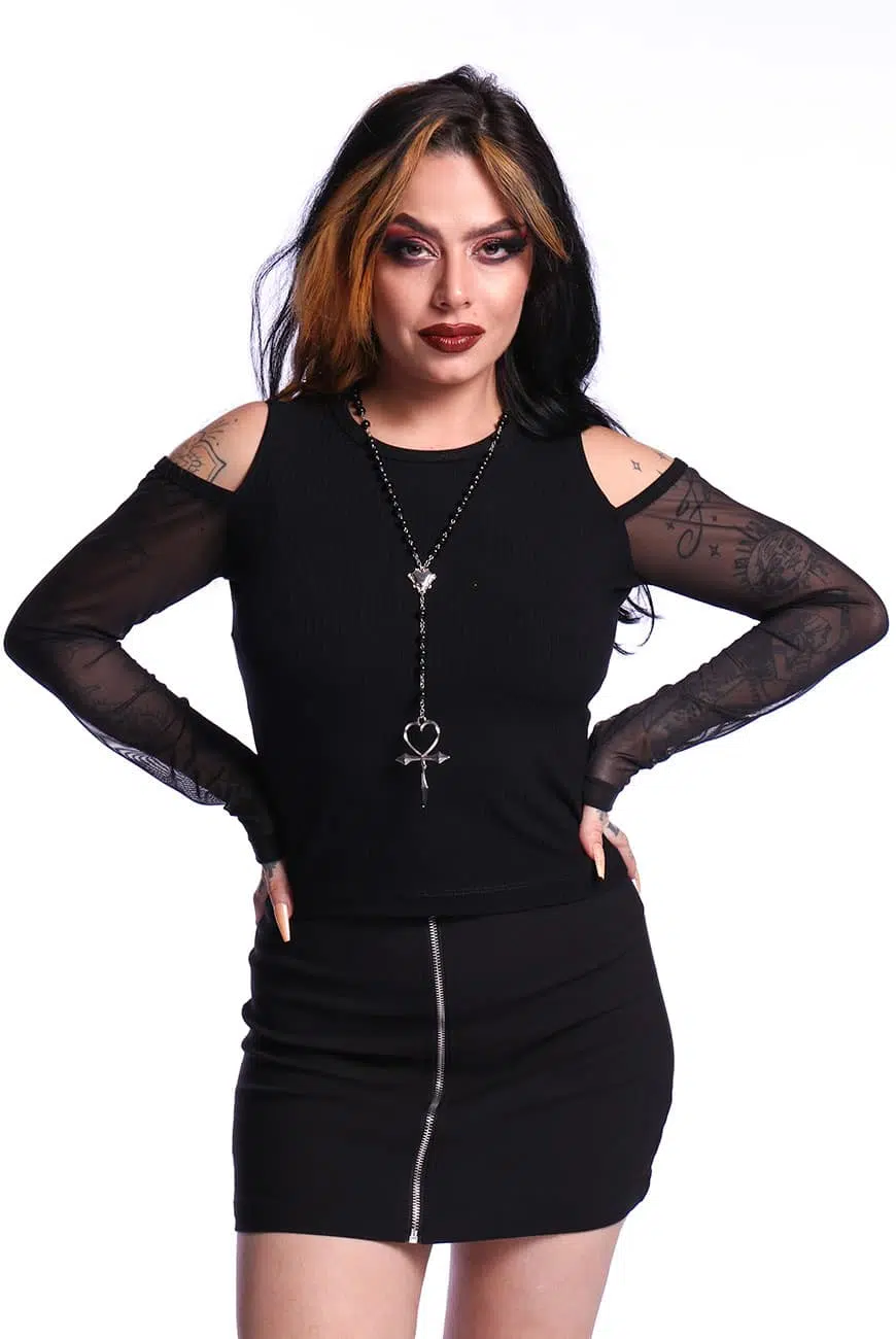 Blusa Canelada Ombro a Ombro Selkie - Imagem 1