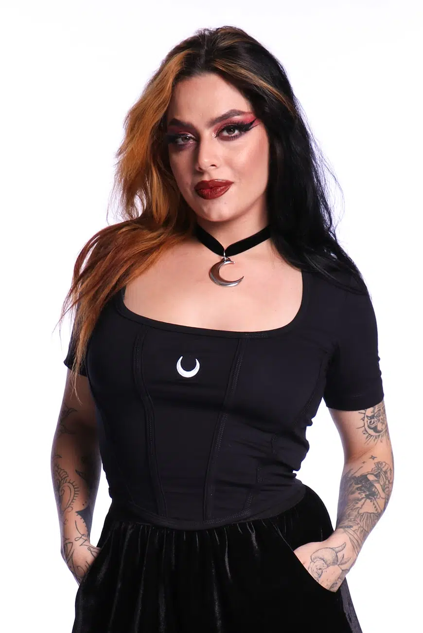 Blusa Corpete Preta Akasha - Imagem 1