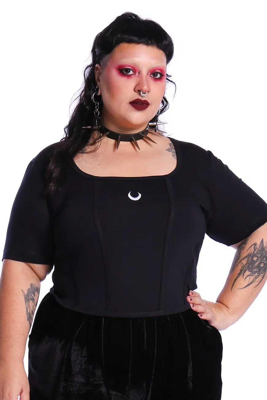Blusa Corpete Preta Akasha - Imagem 3