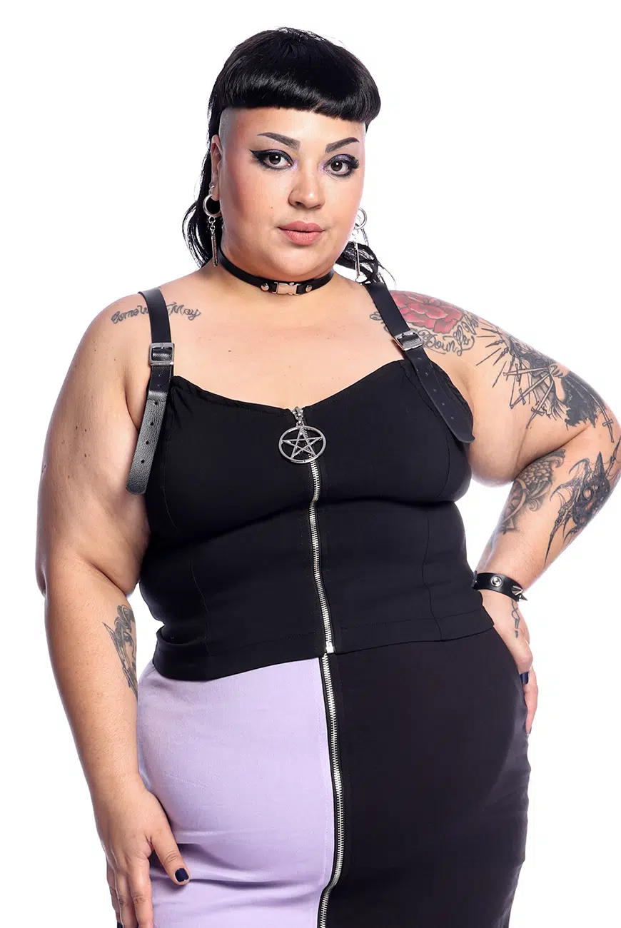 Blusa Fivelas Pentagrama Preta Lithium - Imagem 3