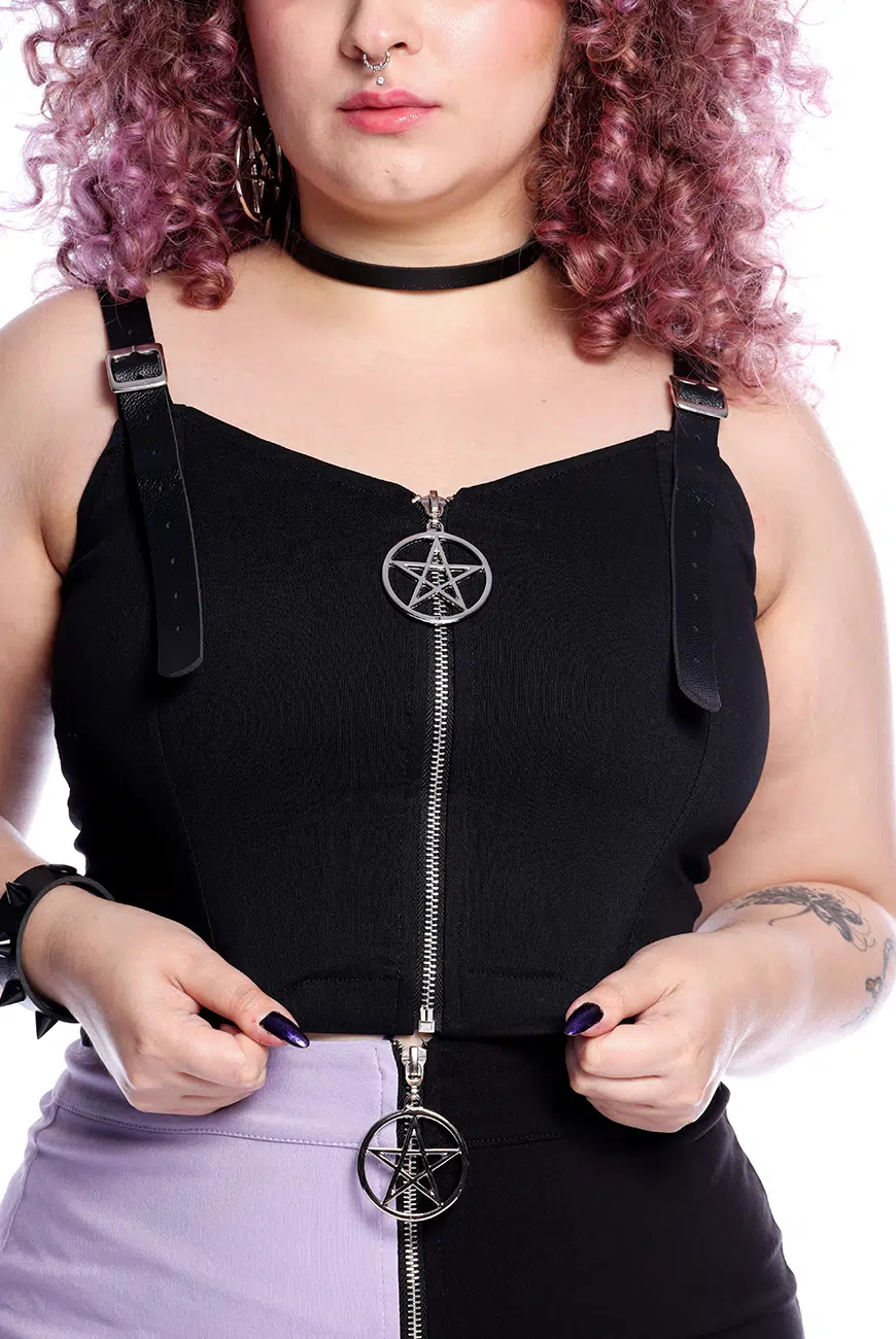 Blusa Fivelas Pentagrama Preta Lithium - Imagem 8