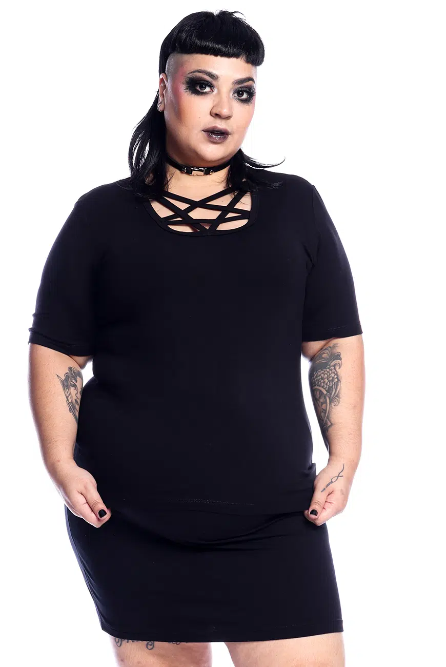 Blusa Manga Curta Pentagrama - Imagem 2