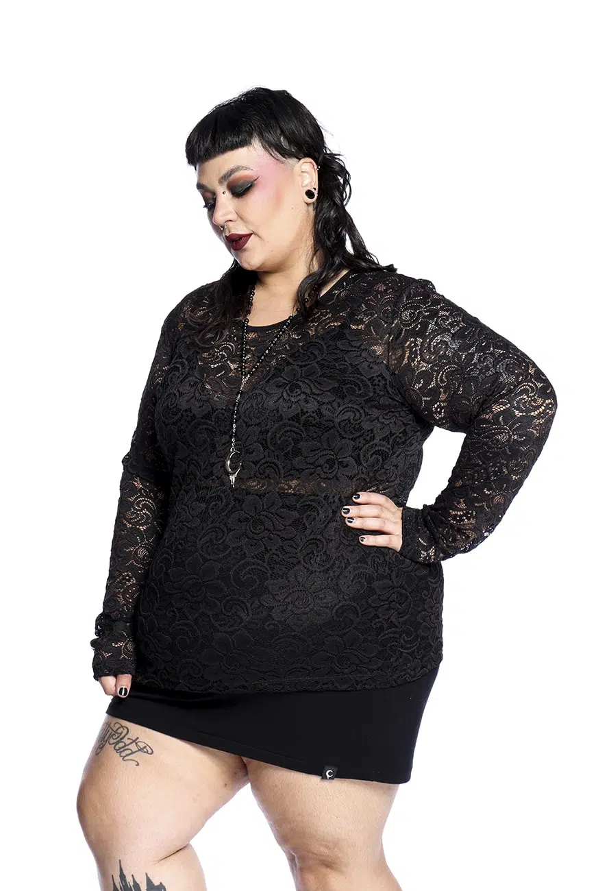 Blusa Manga Longa Shadow Renda - Imagem 7