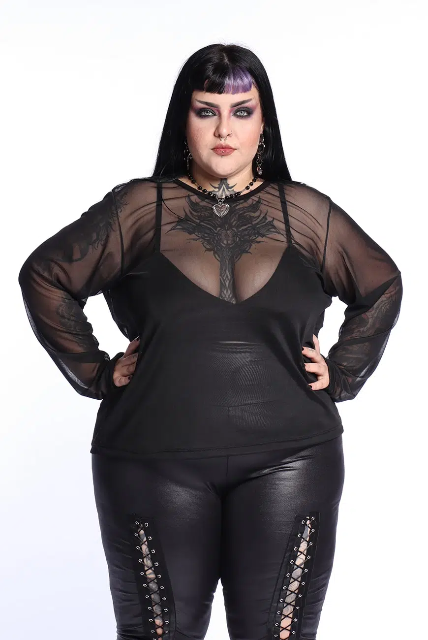 Blusa Manga Longa Tule Shadow - Imagem 2