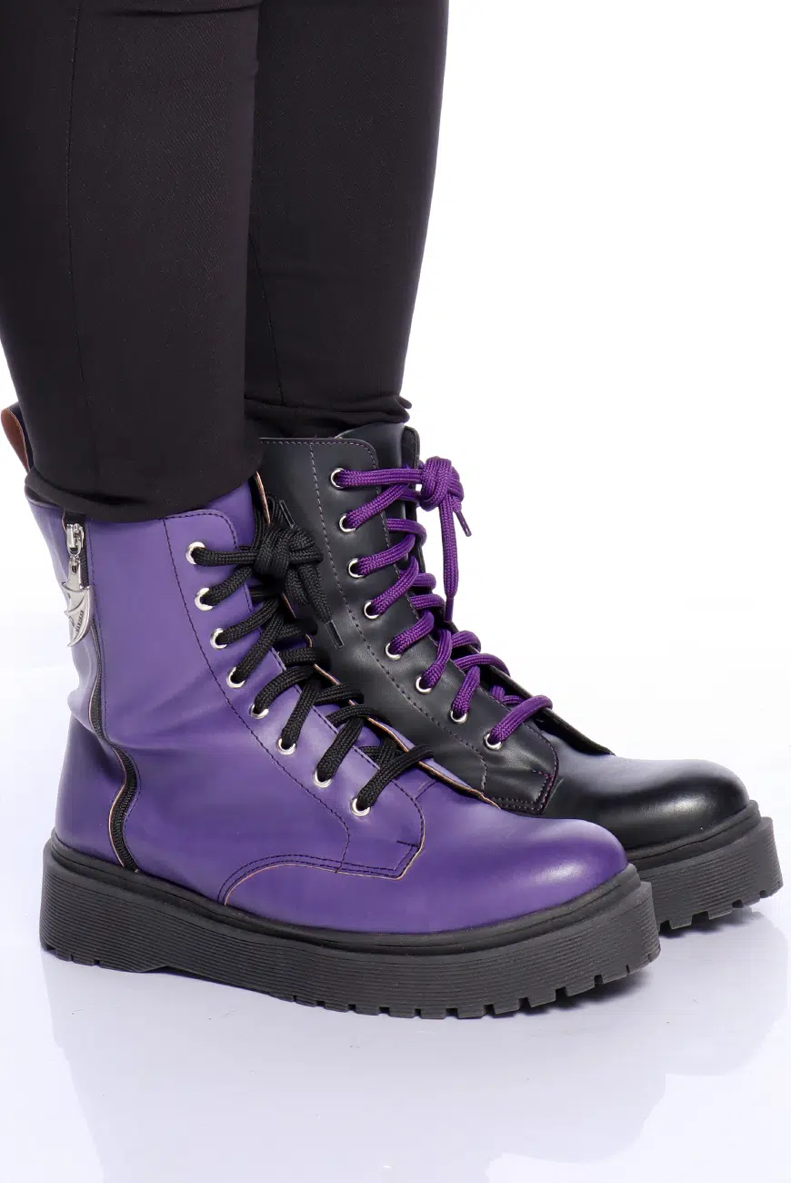 Bota Coturno Preto e Roxo Corpse - Imagem 5