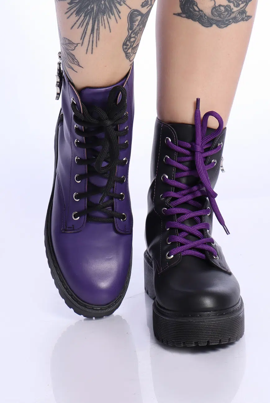 Bota Coturno Preto e Roxo Corpse - Imagem 8