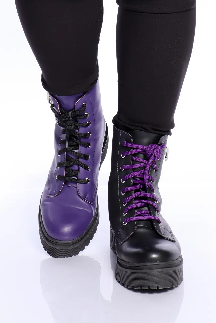 Bota Coturno Preto e Roxo Corpse - Imagem 9