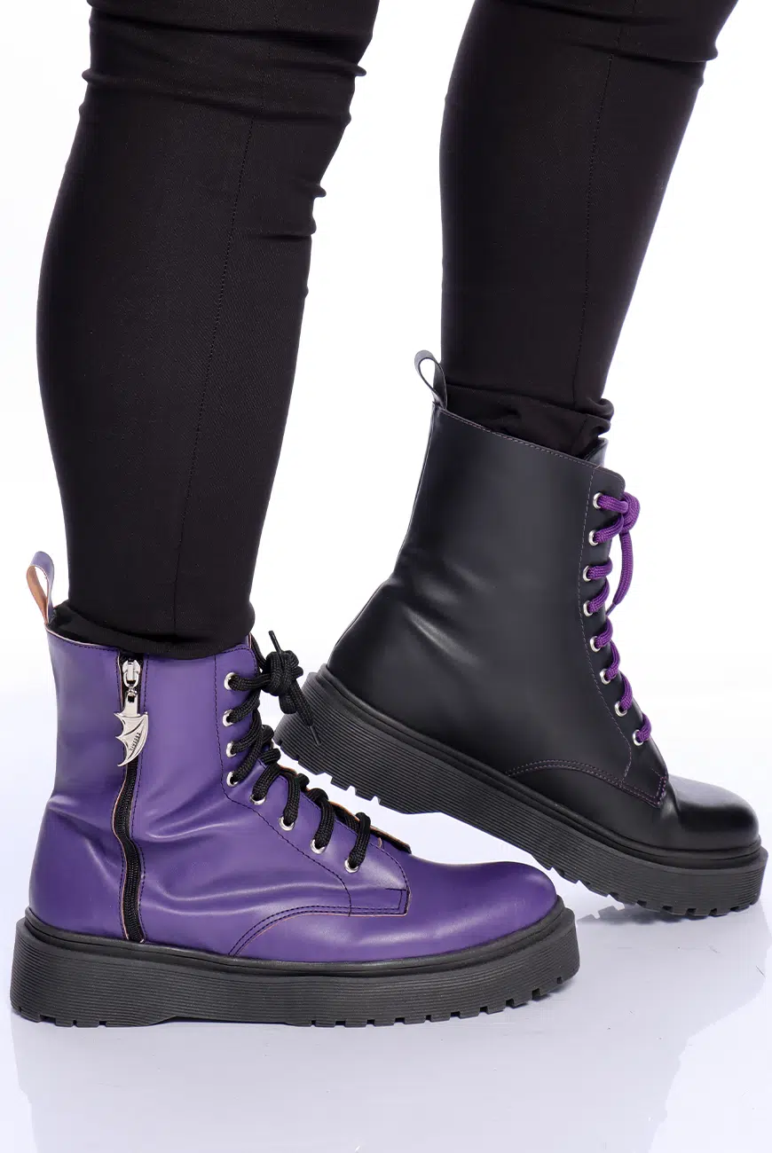 Bota Coturno Preto e Roxo Corpse - Imagem 11