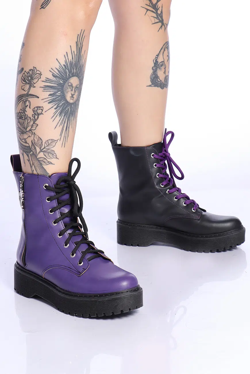 Bota Coturno Preto e Roxo Corpse - Imagem 12