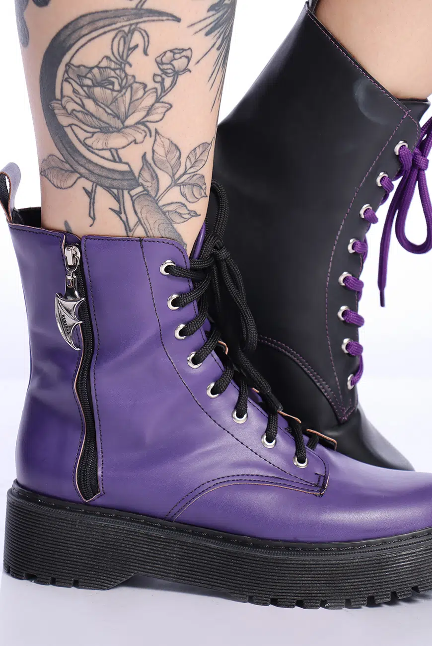 Bota Coturno Preto e Roxo Corpse - Imagem 13