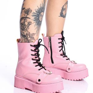 Bota Coturno Plataforma Rosa Moon Eternal