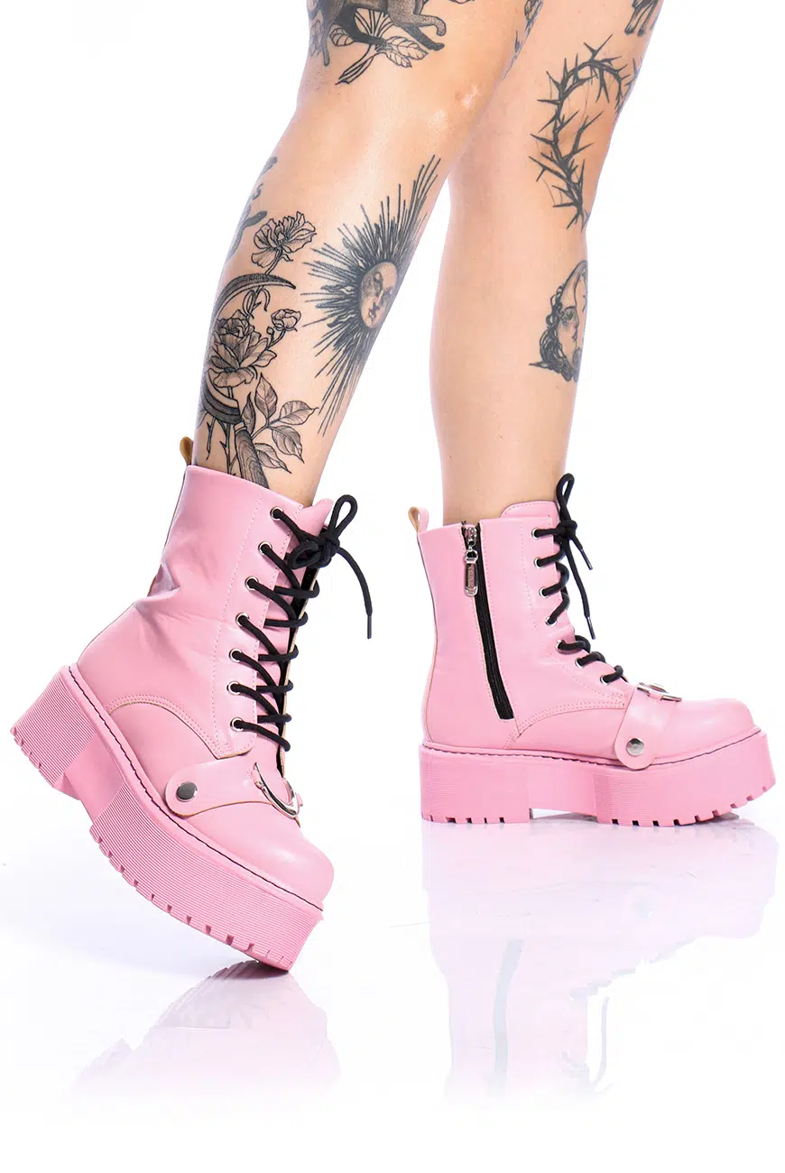 Bota Coturno Plataforma Rosa Moon Eternal - Imagem 5