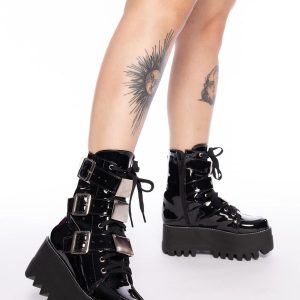 Bota Vegana Plataforma Neuro Nyx Verniz