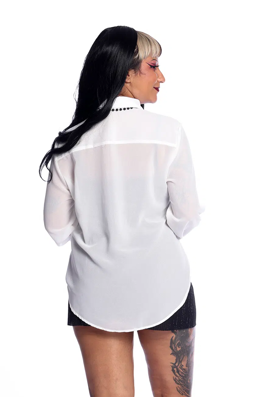 Camisa Manga Longa Black Moon Off White - Imagem 8