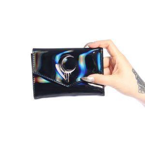 Carteira Média Holográfica Preta