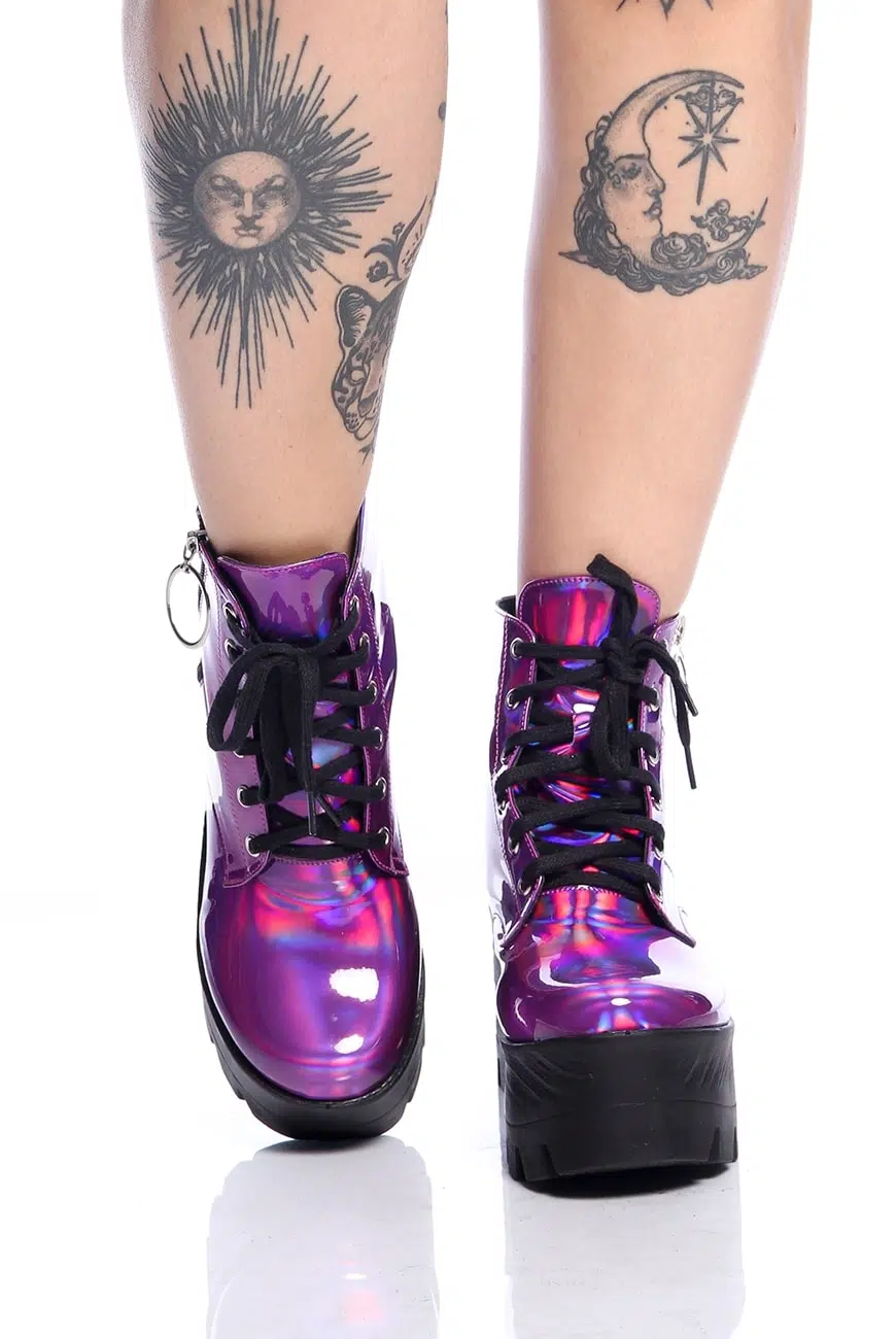 Coturno Plataforma Holográfico Purple Haze - Imagem 3