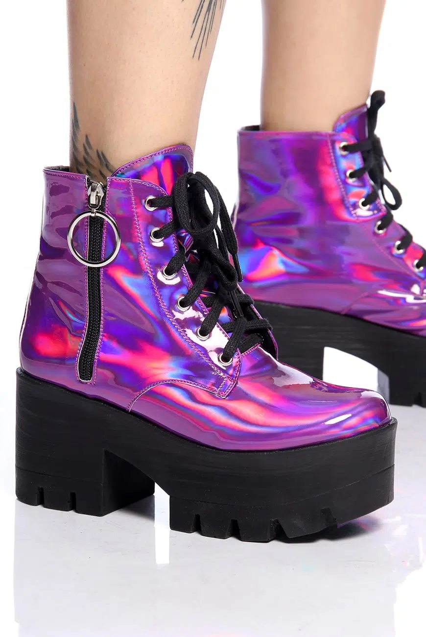 Coturno Plataforma Holográfico Purple Haze - Imagem 8