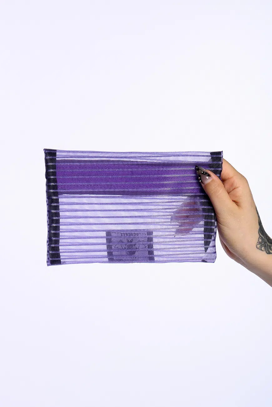 Estojo Necessaire Stripes Roxo - Imagem 2