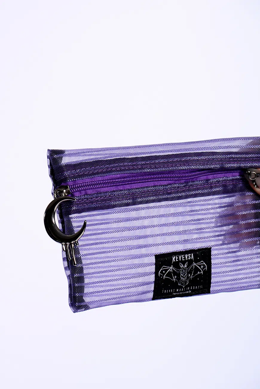 Estojo Necessaire Stripes Roxo - Imagem 4