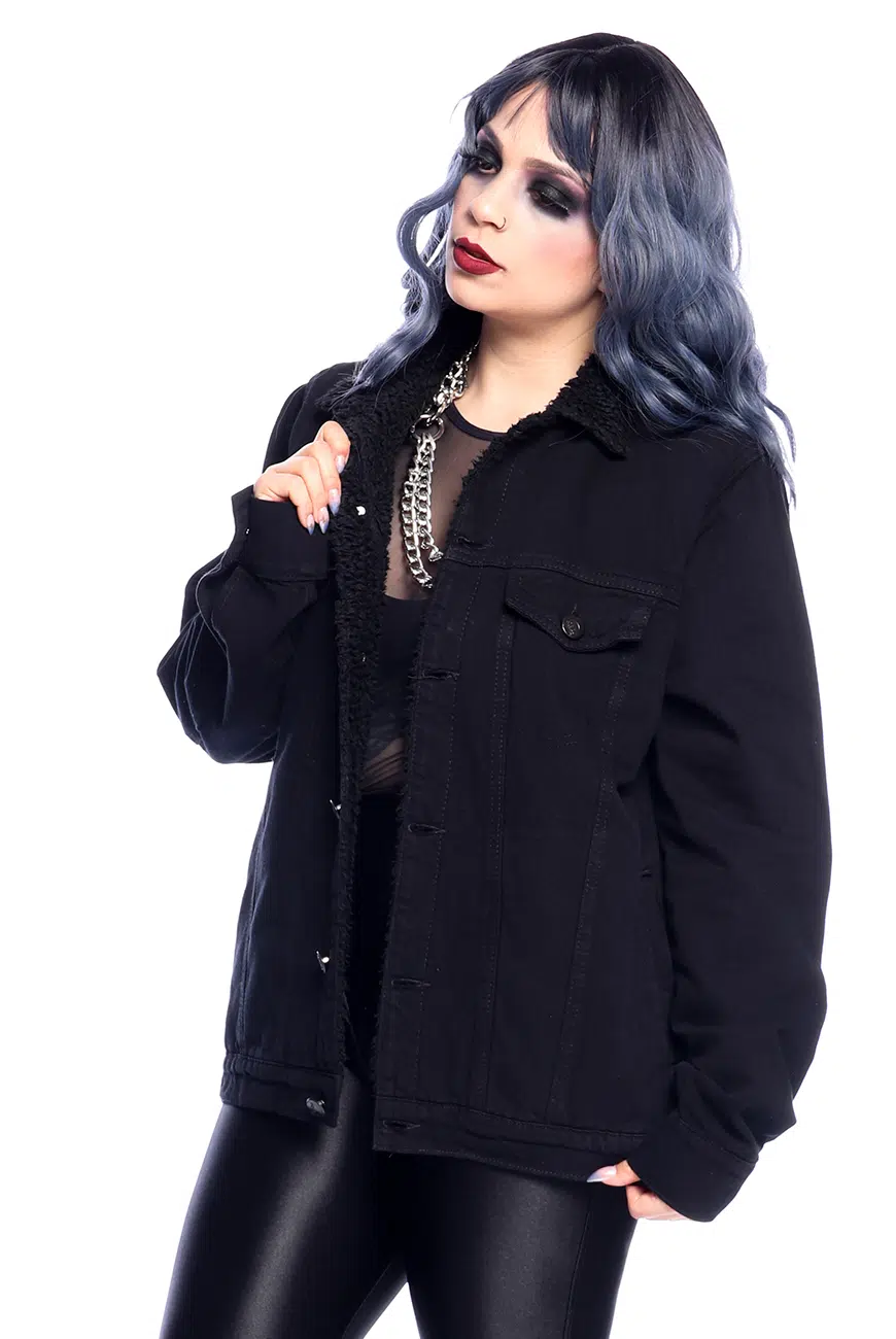 Jaqueta Oversized Preta Sherpa - Imagem 7