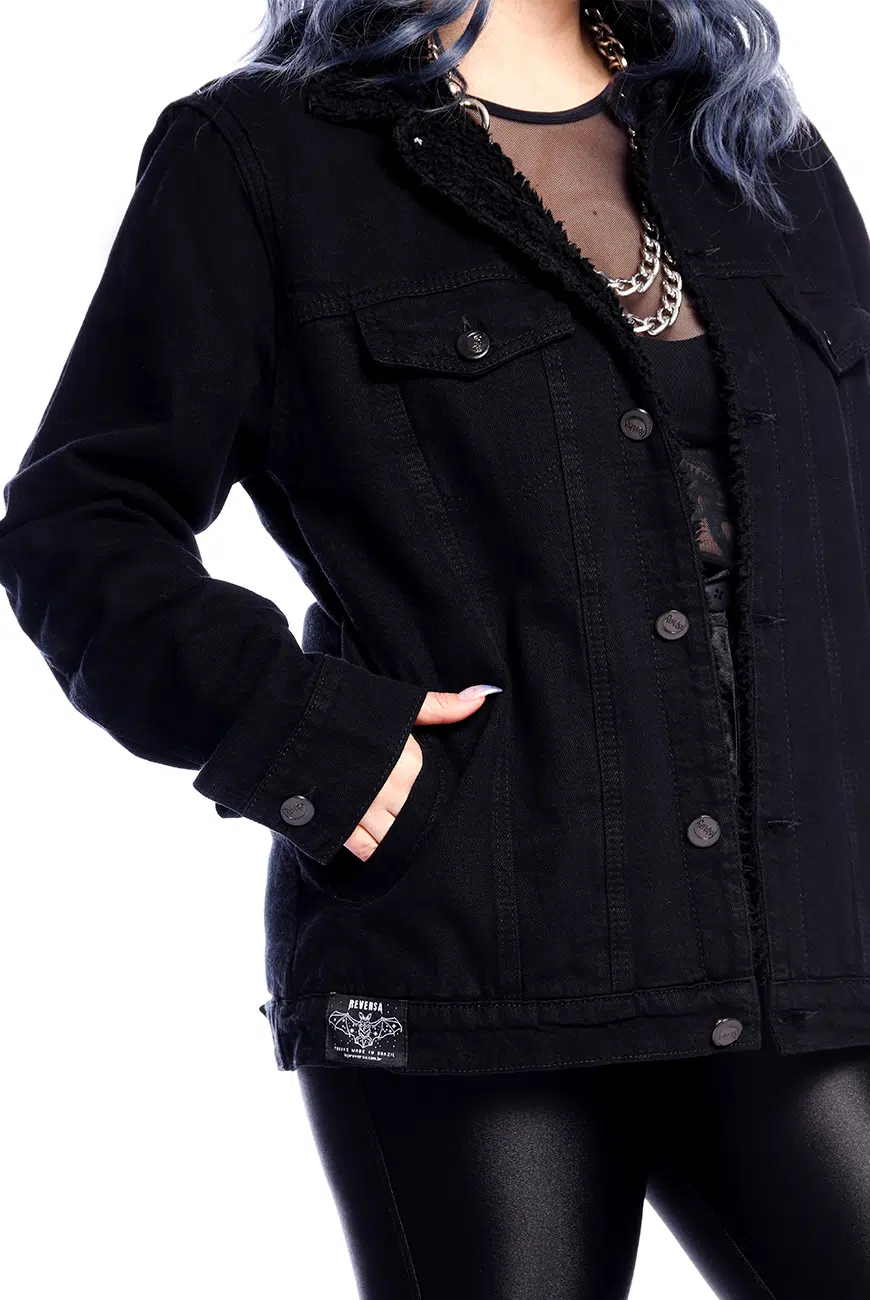 Jaqueta Oversized Preta Sherpa - Imagem 12