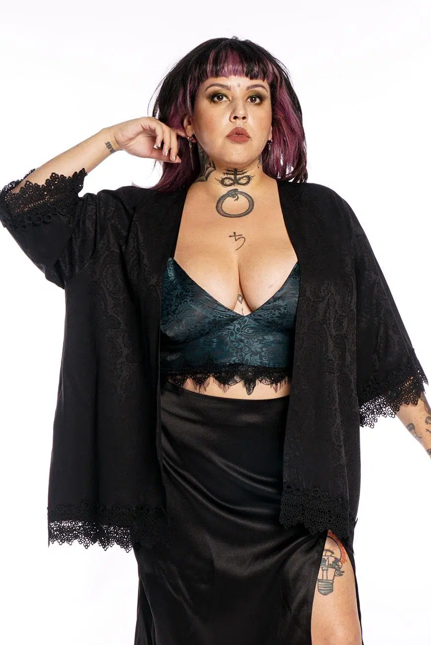 Kimono Preto Arabesque - Imagem 1
