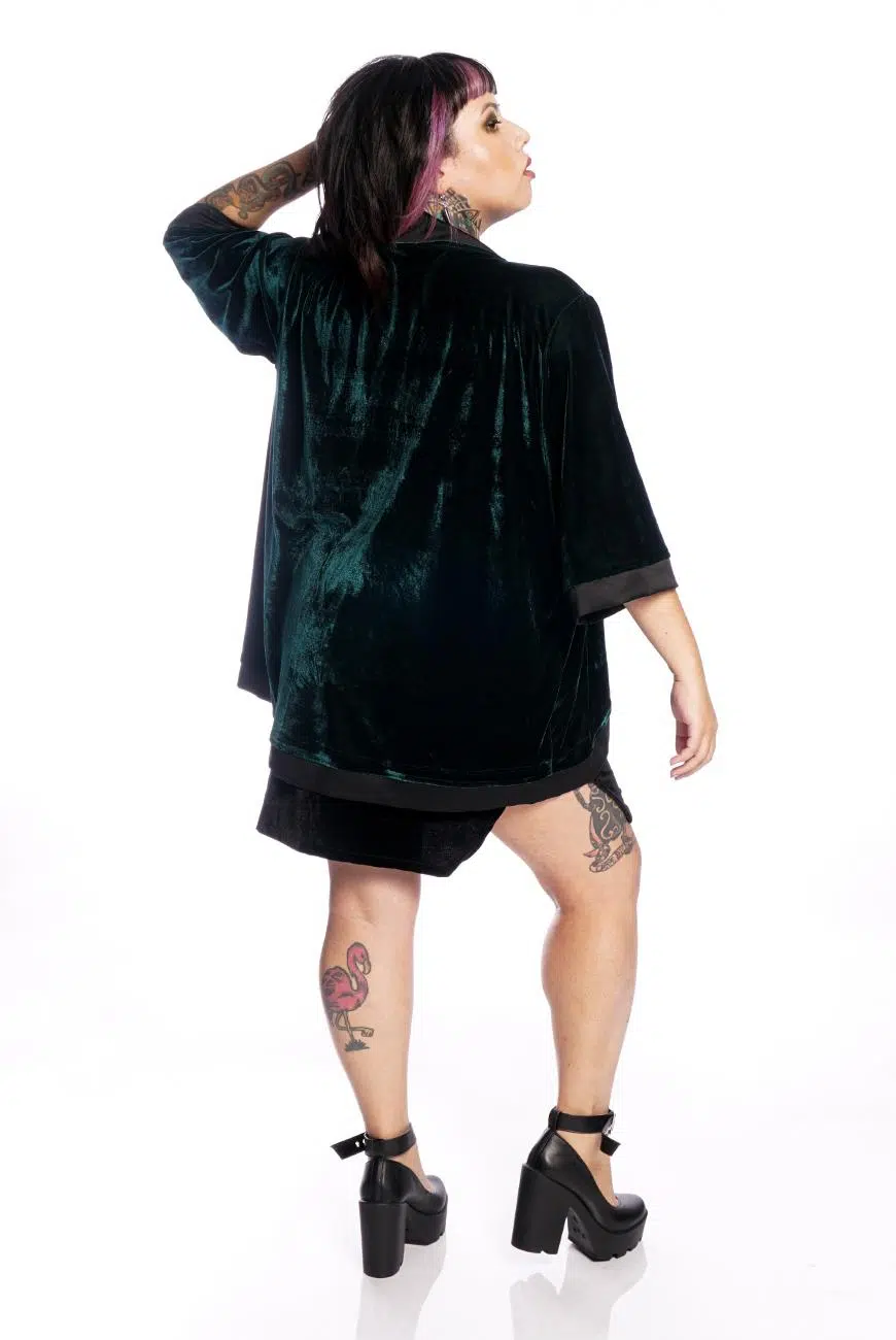Kimono Veludo Verde - Imagem 5
