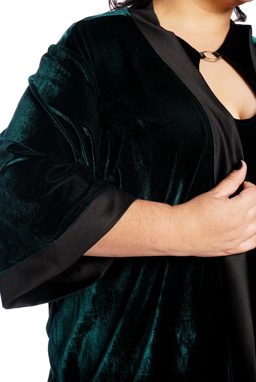 Kimono Veludo Verde - Imagem 7