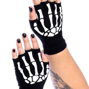 Luvas Sem Dedos Esqueleto