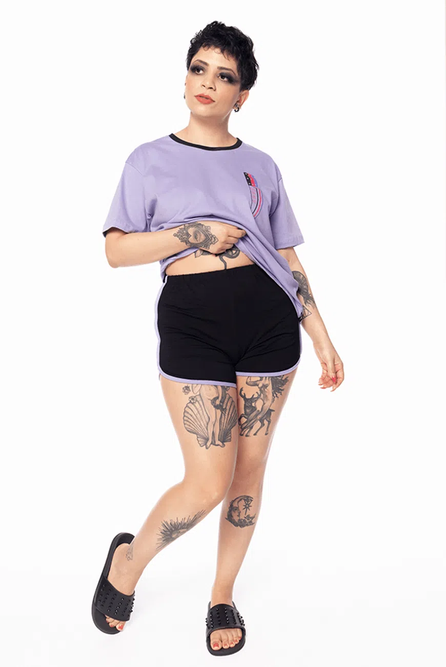 Pijama Short Doll Lavanda Fear - Imagem 4