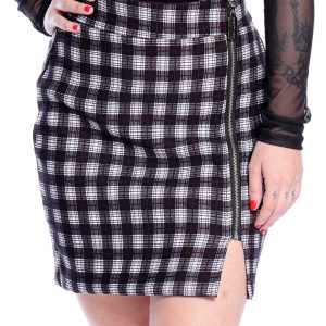 Saia Xadrez Preta e Branca Judy