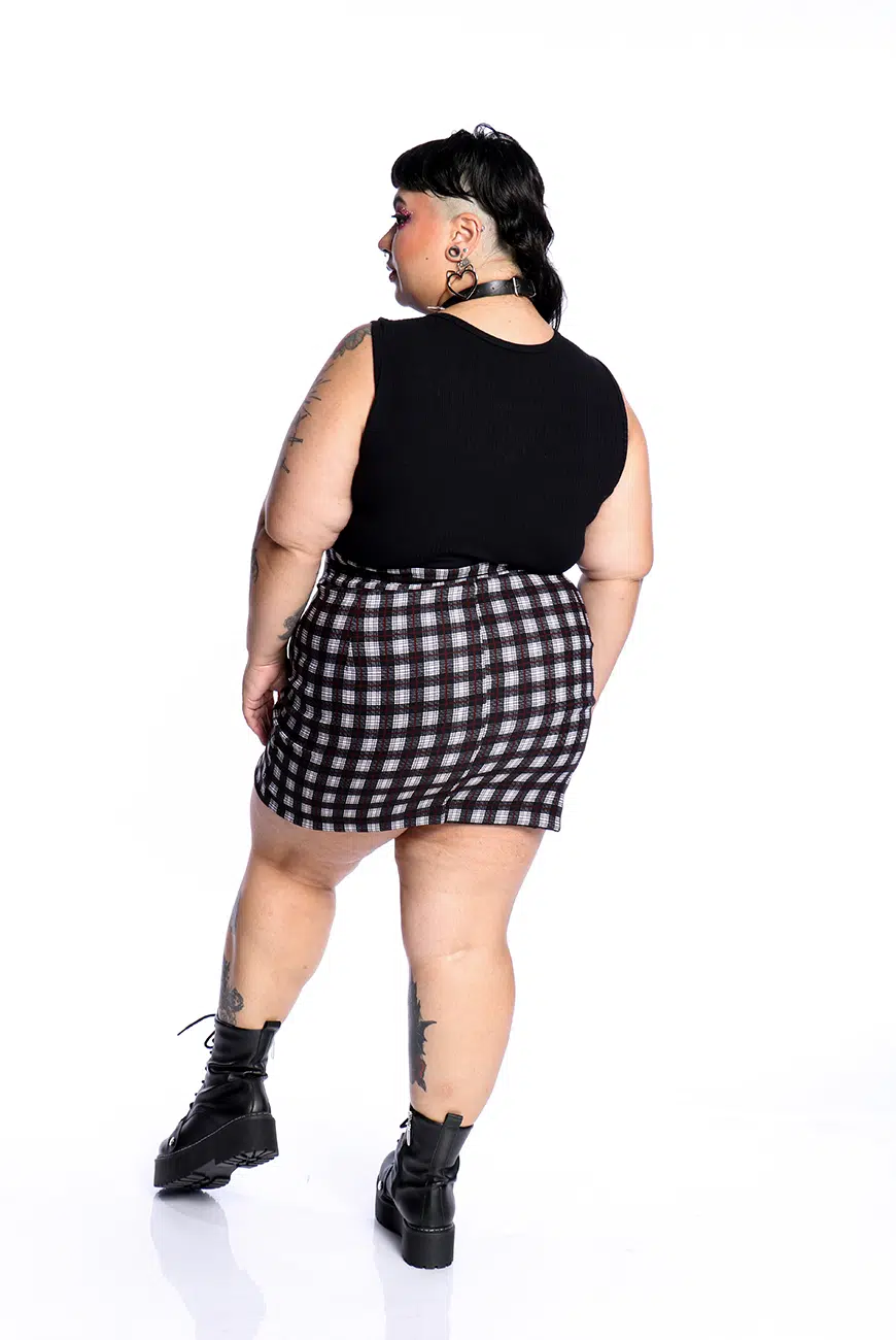 Saia Xadrez Preta e Branca Judy - Imagem 7