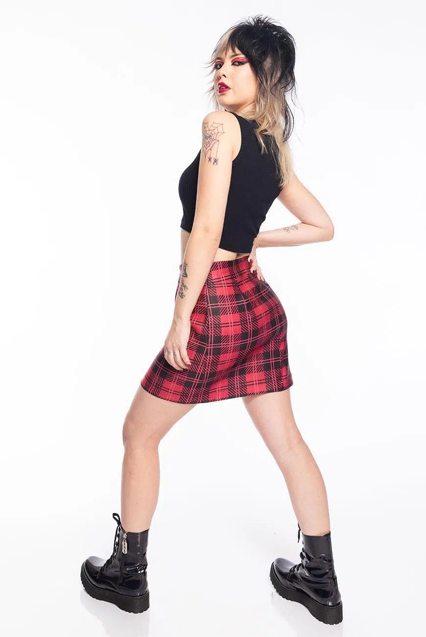 Saia Xadrez Pink Razor - Imagem 7