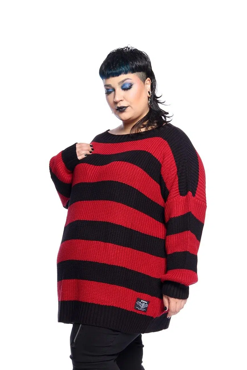 Suéter Listrado Preto e Vermelho Kurt - Imagem 15