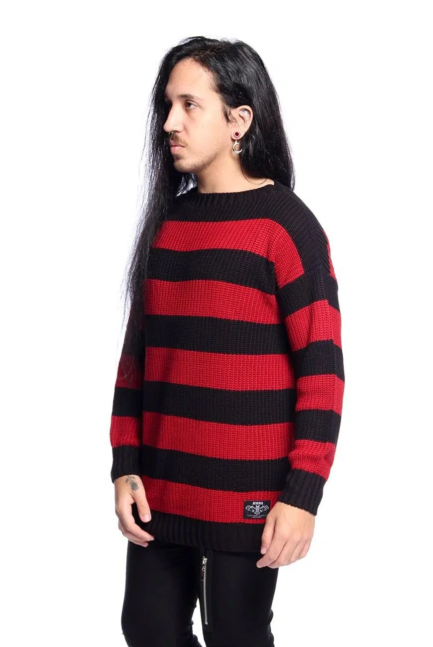 Suéter Listrado Preto e Vermelho Kurt - Imagem 16