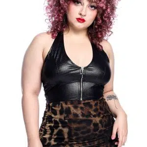 Top Frente Única Leather Rebel