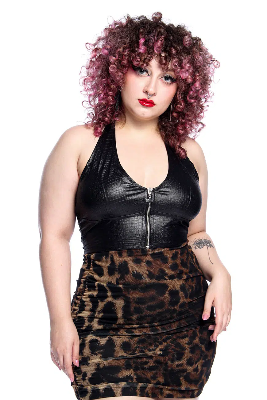 Top Frente Única Leather Rebel - Imagem 1