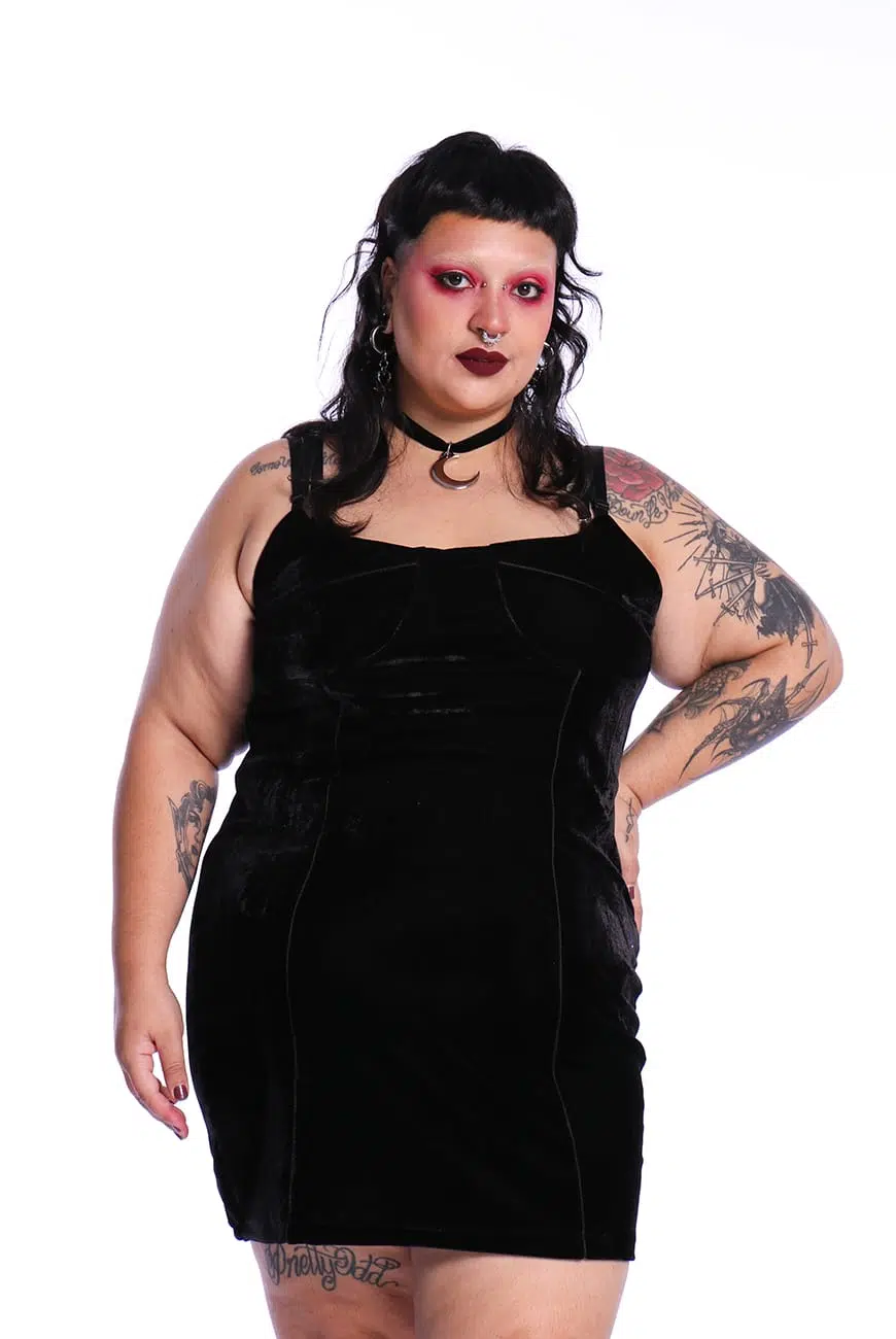 Vestido Bloodlines Veludo Preto - Imagem 3