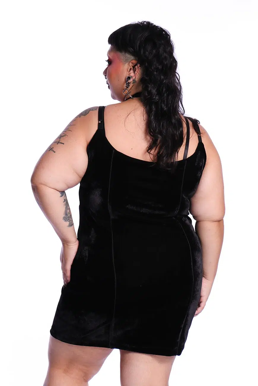 Vestido Bloodlines Veludo Preto - Imagem 5