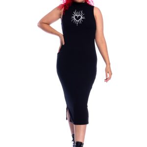 Vestido Canelado Coração Profano