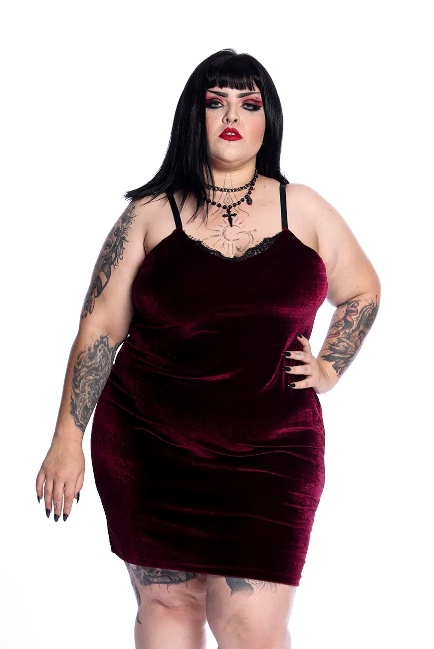 Vestido Eden Veludo Bordô - Imagem 2