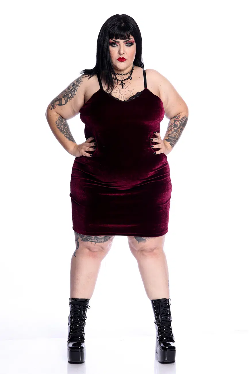 Vestido Eden Veludo Bordô - Imagem 5