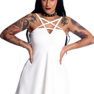 Vestido Godê Pentagrama Club Off White