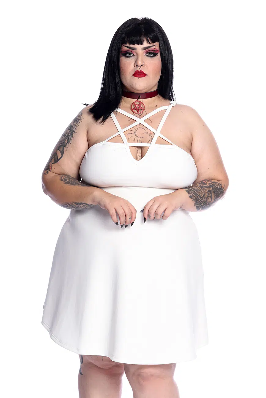 Vestido Godê Pentagrama Club Off White - Imagem 2