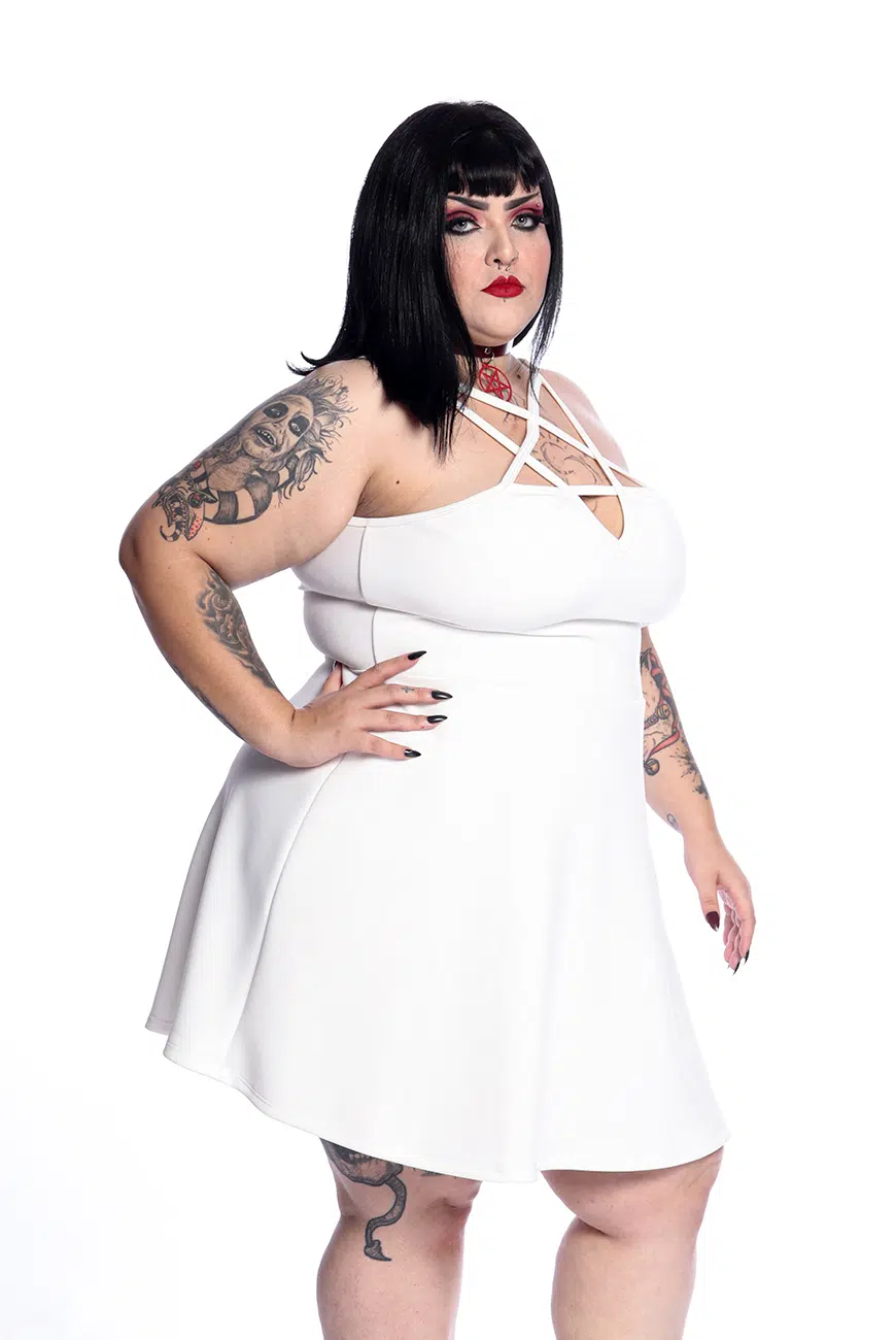 Vestido Godê Pentagrama Club Off White - Imagem 7