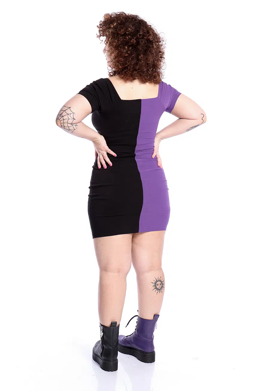 Vestido Justo Preto e Roxo Corpse - Imagem 6