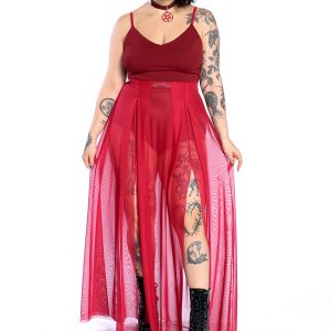 Vestido Longo Tule Blood Aconite