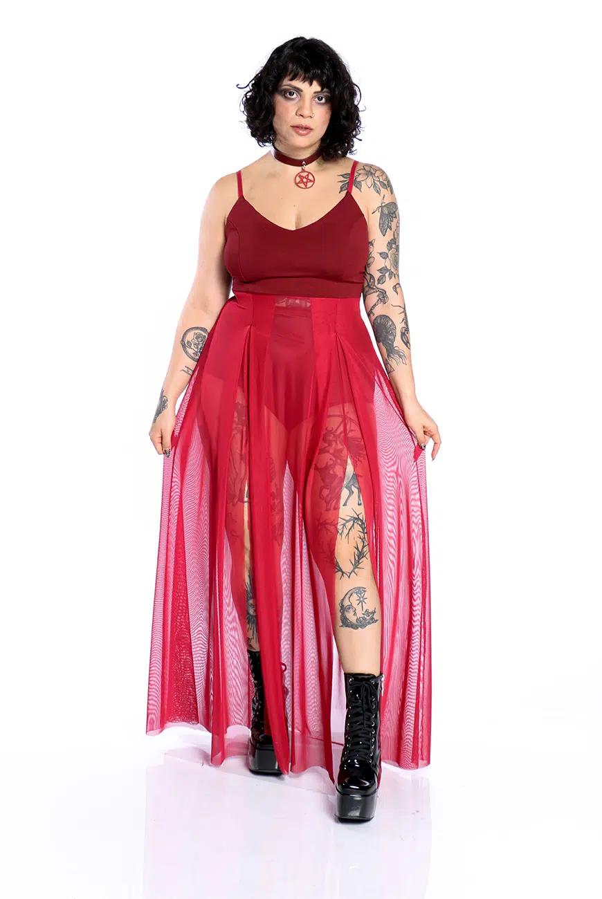 vestido-longo-tule-blood-aconite-00.jpg Vestido Longo Tule Blood Aconite - Imagem 1